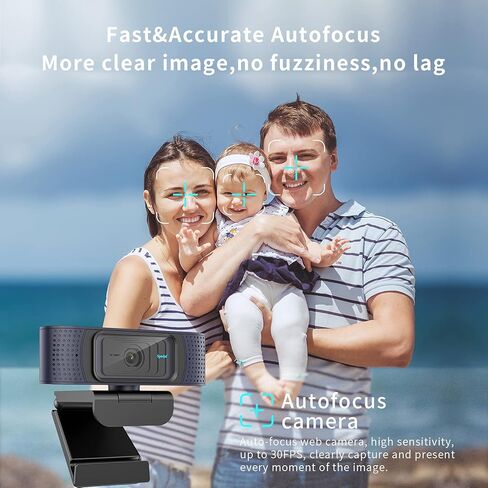 كاميرا ويب Spedal Autofocus 1080p، كاميرا ويب مع ميكروفون وغطاء للخصوصية، ميكروفونات استريو مزدوجة، كاميرا ويب فيديو احترافية لتسجيل الألعاب للمكالمات والمؤتمرات، كمبيوتر سطح المكتب للكمبيوتر المحمول Mac in Kuwait
