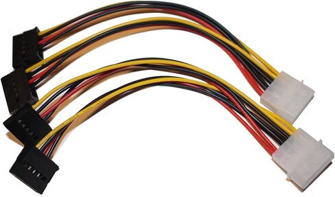 لوشنز كيبل مقسم موليكس 4 دبابيس الى كيبل طاقة ساتا مزدوج على شكل حرف Y للقرص الصلب وهارد HDD وSSD من قطعتين in Kuwait