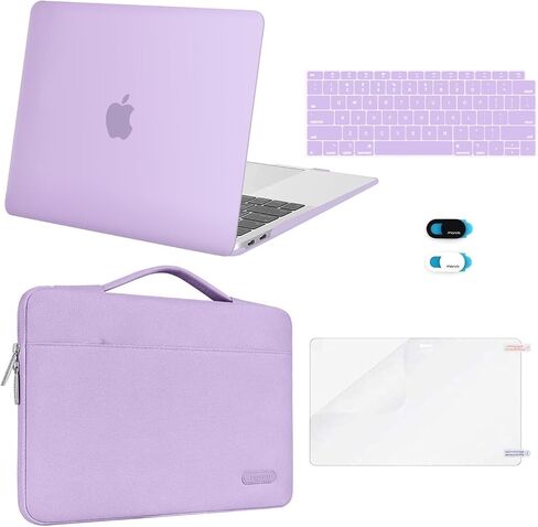 حافظة MOSISO متوافقة مع جهاز MacBook Air 13 بوصة 2022 2021 2020 2019 2018 إصدار A2337 M1 A2179 A1932 شاشة ريتينا، هيكل صلب من البلاستيك وحقيبة وغطاء لوحة المفاتيح وغطاء كاميرا الويب وواقي شاشة، روز كوارتز in Kuwait