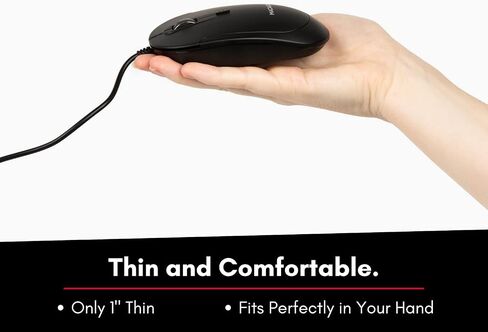 مكالي ماوس USB C سلكي لاجهزة ماك والكمبيوتر - نحيف وهادئ وموثوق - تصميم 3 ازرار وعجلة تمرير و4 اوضاع DPI (800/1200/1600/2400) ماوس من النوع سي لجهاز ماك بوك برو/اير واي ماك واللابتوب in Kuwait