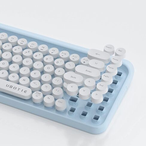 UBOTIE Portable Bluetooth Colorful Keyboards (Pink-Colorful) in Kuwait