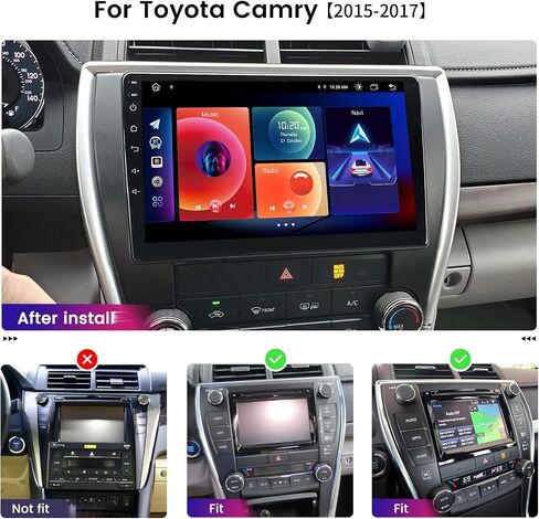 Roadanvi X12 10.2" Car Stereo for Toyota Camry 2012 2013 2014 Carplay Android Auto Car Radio Bluetooth WiFi 4G LTE 1280x720 QLED Touch Screen Android 12 Head Unit GPS Navigation 4G+64G in Kuwait