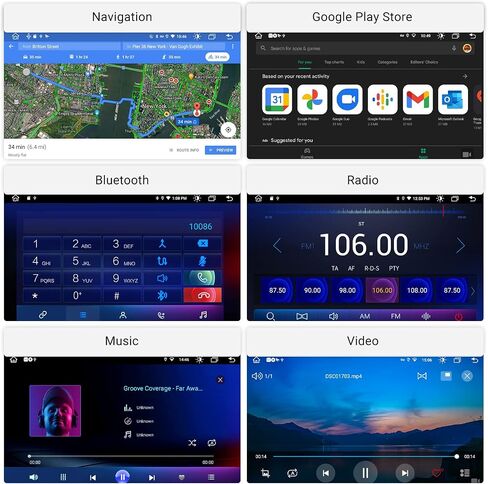 Roadanvi X12 10.2" Car Stereo for Toyota Camry 2012 2013 2014 Carplay Android Auto Car Radio Bluetooth WiFi 4G LTE 1280x720 QLED Touch Screen Android 12 Head Unit GPS Navigation 4G+64G in Kuwait