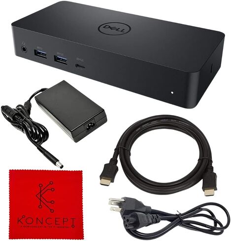 Koncept Dell D6000 Docking Station Bundle with Universal Dock, 130W Power Supply, HMDI Cable & Microfiber Cleaning Cloth (Renewed) in Kuwait