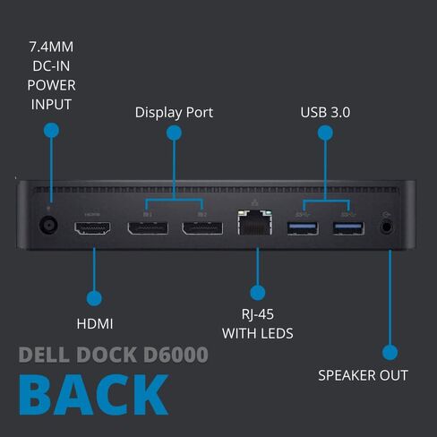 Koncept Dell D6000 Docking Station Bundle with Universal Dock, 130W Power Supply, HMDI Cable & Microfiber Cleaning Cloth (Renewed) in Kuwait