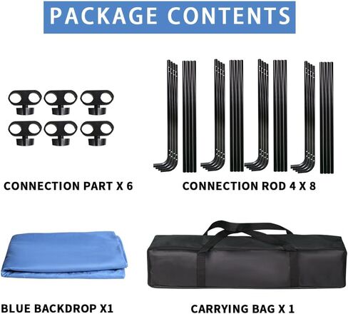 GIJUANRING 7.87ftx13.12ft شاشة خلفية زرقاء كبيرة من Chromakey قابلة للطي استوديو فيديو صور محمول خلفية محيطة مع نظام دعم خلفية التصوير الفوتوغرافي للحفلات، المفاتيح، البث in Kuwait