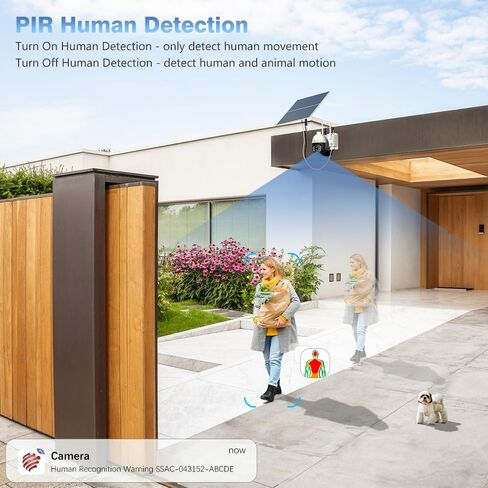 كاميرا مراقبة تسجيل 24/7 من Ctronics مع لوحة شمسية 20 وات وبطارية مدمجة 20000 مللي أمبير في الساعة، وكاميرا رؤية 360 درجة، تعمل بالطاقة الشمسية في الهواء الطلق مع رؤية ليلية ملونة، واكتشاف الإنسان، وغطاء معدني، IP66 in Kuwait