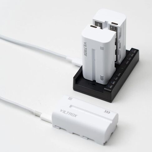 بطارية VILTROX 2 Pack NP-F550 2200 مللي أمبير في الساعة، استبدال Sony NP-F970 F960 F950 F770 F750 F570 F550، ضوء LED متوافق مع Godbox Neewee، شاشة (منفذ إدخال USB من النوع C) in Saudi Arabia