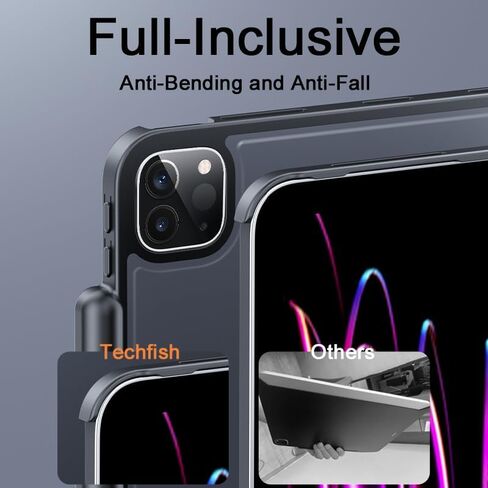 Techfish Case for Magic Keyboard iPad Pro 11 and iPad Air4/Air5 10.9 with Pencil Holder, Premium Magic Keyboard Compatible Case for iPad Air 10.9 2022/2020 and iPad Pro 11 2022/2021/2020/2018 Black in Kuwait