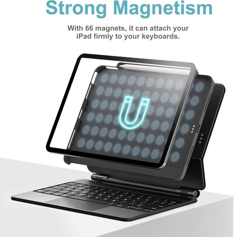 Techfish Case for Magic Keyboard iPad Pro 11 and iPad Air4/Air5 10.9 with Pencil Holder, Premium Magic Keyboard Compatible Case for iPad Air 10.9 2022/2020 and iPad Pro 11 2022/2021/2020/2018 Black in Kuwait