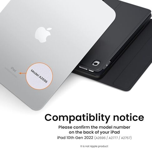 حافظة EVEO iPad الجيل العاشر مع لوحة مفاتيح - حافظة iPad مع لوحة مفاتيح 10.9 بوصة - (2022) - حافظة iPad الجيل العاشر، حافظة لوحة مفاتيح iPad الجيل العاشر، حافظة iPad، حامل أقلام مدمج - أسود in Kuwait