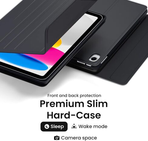 حافظة EVEO iPad الجيل العاشر مع لوحة مفاتيح - حافظة iPad مع لوحة مفاتيح 10.9 بوصة - (2022) - حافظة iPad الجيل العاشر، حافظة لوحة مفاتيح iPad الجيل العاشر، حافظة iPad، حامل أقلام مدمج - أسود in Kuwait