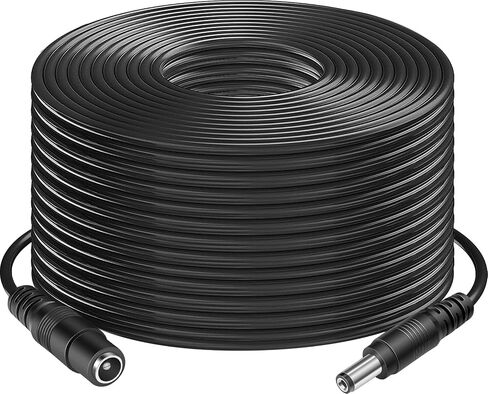 DC Power Extension Cable, 12V DC Extension Cord 2.1mm x 5.5mm Male to Female Power Cord for CCTV Security Camera, Power Supply, IP Network Camera, Dvr Standalone (50ft) in Kuwait