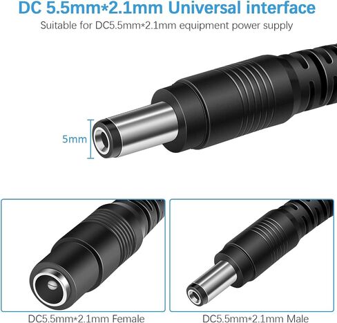 DC Power Extension Cable, 12V DC Extension Cord 2.1mm x 5.5mm Male to Female Power Cord for CCTV Security Camera, Power Supply, IP Network Camera, Dvr Standalone (50ft) in Kuwait