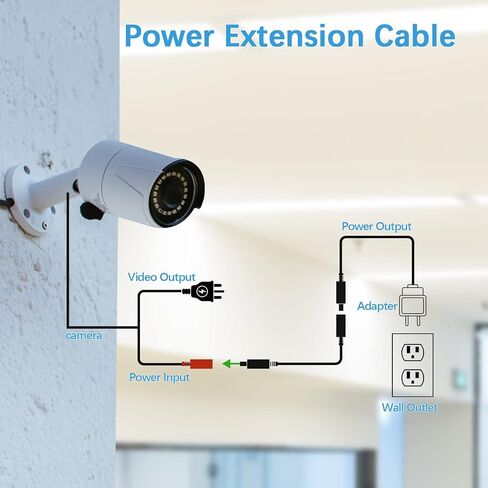DC Power Extension Cable, 12V DC Extension Cord 2.1mm x 5.5mm Male to Female Power Cord for CCTV Security Camera, Power Supply, IP Network Camera, Dvr Standalone (50ft) in Kuwait