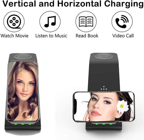 شاحن لاسلكي، قاعدة شحن لاسلكية سريعة 3 في 1 معتمدة من Qi لأجهزة Apple iWatch 6/5/4/3/2، iPhone 15/15 Plus/15 Pro Max/14/13/12/11/XR/XS/ X/8، AirPods Pro (مع محول الشحن السريع) in Kuwait