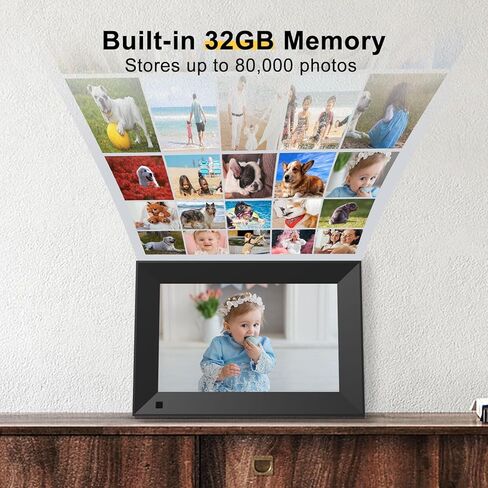 إطار صور رقمي أركترونيك واي فاي 8 بوصة إطار صور رقمي ذكي مع شاشة لمس IPS عالية الدقة 1280x800، تدوير تلقائي وعرض الشرائح، إعداد سهل لمشاركة اللحظات عبر التطبيق من أي مكان وفي أي وقت in Kuwait