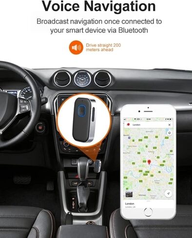 محول Aux Bluetooth 5.0 لستيريو السيارة، مكالمة حرة اليدين، سماعات رأس سلكية، صوت مكبر صوت منزلي - مستقبل موسيقى بلوتوث AUX مع وصلة مزدوجة - (ترقية GEN2 – 2021) in Kuwait