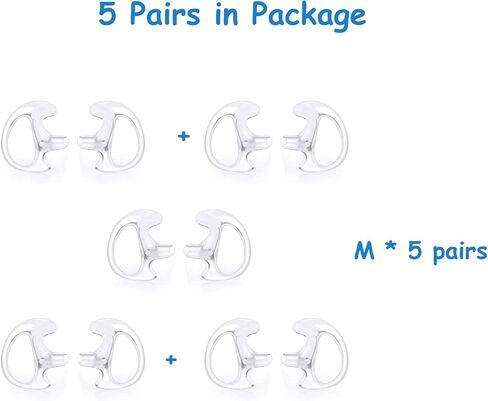 Replacement Earmold Earpiece Earbud Earplug Ear Mold for Walkie Talkie Acoustic Tube Earpiece,Soft Silicone Earmould Replacement Earpiece Insert for Two Way Radio Air Acoustic Headset (Pair of 4) in Kuwait
