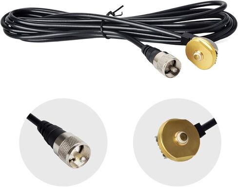 HYS UHF VHF 2 متر 70 سم 21 بوصة هوائي NMO مع حامل NMO بطول 4 أمتار (13.1 قدم) PL259 (UHF ذكر) كابل محوري RG58 وحامل قوس على شكل حرف L لجهاز الإرسال والاستقبال اللاسلكي المحمول في صندوق السيارة in Kuwait