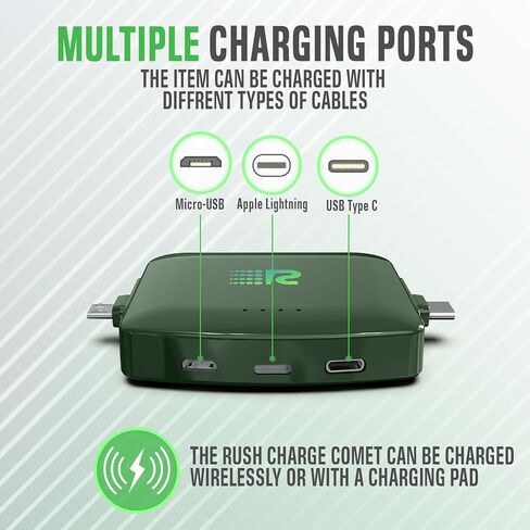 Universal Comet Portable Power Bank – 3200mah, 2.1A High-Speed Power Bank Fast Charging - Apple Lightning, Type C, Micro-USB Charges 3 Devices at a Time – Pre-Charged Portable Charger in Kuwait