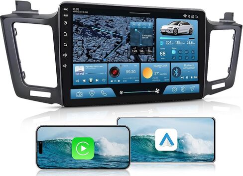 (4 جيجابايت + 32 جيجابايت) راديو ستيريو للسيارة 5G WiFi 8 Core Android لسيارة Toyota RAV4 2013-2018، نظام ملاحة GPS مع Carplay Android Auto، شاشة لمس بدقة 1280x800 بلوتوث 1080P كاميرا احتياطية RDS FM SWC in Saudi Arabia