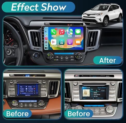 (4 جيجابايت + 32 جيجابايت) راديو ستيريو للسيارة 5G WiFi 8 Core Android لسيارة Toyota RAV4 2013-2018، نظام ملاحة GPS مع Carplay Android Auto، شاشة لمس بدقة 1280x800 بلوتوث 1080P كاميرا احتياطية RDS FM SWC in Saudi Arabia