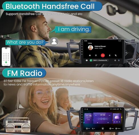 (4 جيجابايت + 32 جيجابايت) راديو ستيريو للسيارة 5G WiFi 8 Core Android لسيارة Toyota RAV4 2013-2018، نظام ملاحة GPS مع Carplay Android Auto، شاشة لمس بدقة 1280x800 بلوتوث 1080P كاميرا احتياطية RDS FM SWC in Saudi Arabia
