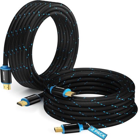 كابل HDMI 4K Ultra HD 3 أقدام (10 حزم) كابل HDMI 2.0 مجدول من النايلون، سرعة عالية 18 جيجابت في الثانية 4K60 هرتز HDR، ثلاثي الأبعاد، 2160p، 1080p، HDCP 2.2، ARC، كابلات HDMI للشاشات، HDTV in Saudi Arabia