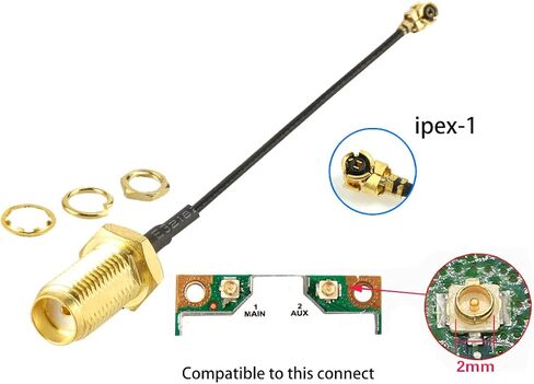 هاي ليتجو 5 قطع IPX IPEX-1 U.FL الى SMA انثى كيبل واي فاي محوري منخفض الخسارة 6 انش (15 سم) in Saudi Arabia