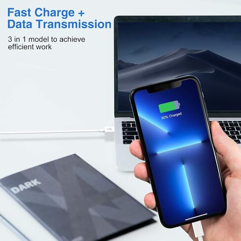 [3 عبوات] كابل شاحن Apple iPhone 12 11 بطول 10 أقدام، [معتمد من Apple MFi] سلك شحن Apple بطول 10 أقدام Lightning إلى كابل USB بطول 10 أقدام، سلك شحن سريع للهاتف iPhone 12 Pro Max/11/10/X/XR/8 in Kuwait