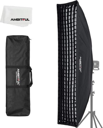 AMBITFUL FW35x160 35x160cm/14 x63 Strip Softbox with Honeycomb Grid, Bowens Mount Rectangular Softbox for Studio Flash, Large Strip Light for Full-Length Portrait Product Photography in Kuwait