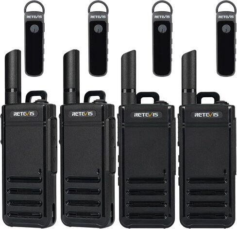 Retevis RB39P Bluetooth Walkie Talkies with Earpiece, Wireless Portable FRS Two Way Radios, License-Free, Hands Free, Compact, for Small Business(4 Pack) in Saudi Arabia