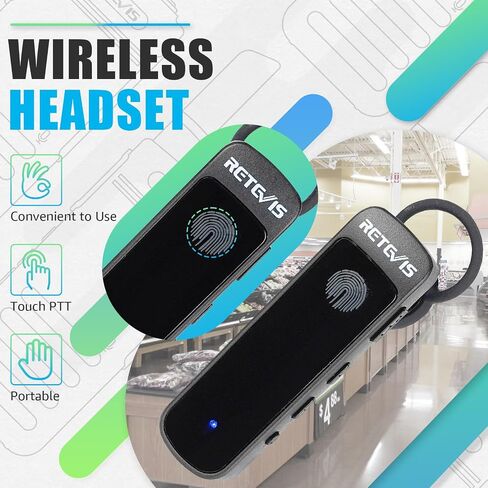 Retevis RB39P Bluetooth Walkie Talkies with Earpiece, Wireless Portable FRS Two Way Radios, License-Free, Hands Free, Compact, for Small Business(4 Pack) in Saudi Arabia