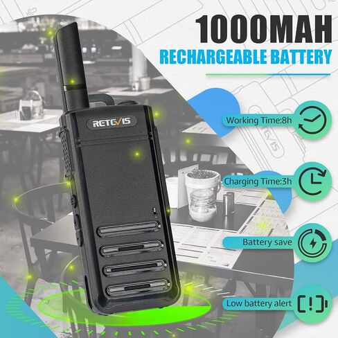 Retevis RB39P Bluetooth Walkie Talkies with Earpiece, Wireless Portable FRS Two Way Radios, License-Free, Hands Free, Compact, for Small Business(4 Pack) in Saudi Arabia