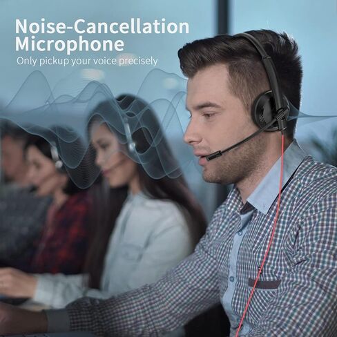 NUBWO HW03 Wired Headsets with Microphone for Work, Office, Business, Call Center, On-Ear, in-Line Control, Work with Laptop, Mac in Kuwait