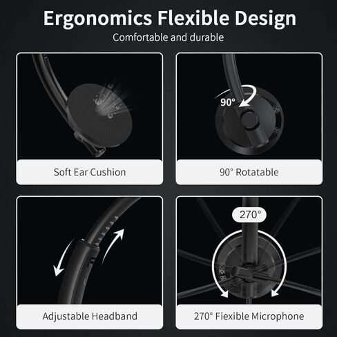 NUBWO HW03 Wired Headsets with Microphone for Work, Office, Business, Call Center, On-Ear, in-Line Control, Work with Laptop, Mac in Kuwait