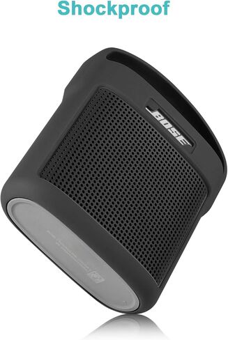حافظة سيليكون TXEsign متوافقة مع مكبر صوت بلوتوث Bose SoundLink Color II، حقيبة حمل للسفر وغطاء مكبر صوت واقٍ مع مقبض (أحمر مرجاني) in Kuwait