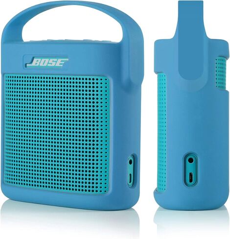 حافظة سيليكون TXEsign متوافقة مع مكبر صوت بلوتوث Bose SoundLink Color II، حقيبة حمل للسفر وغطاء مكبر صوت واقٍ مع مقبض (أحمر مرجاني) in Kuwait