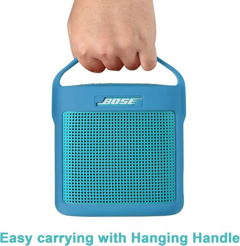 حافظة سيليكون TXEsign متوافقة مع مكبر صوت بلوتوث Bose SoundLink Color II، حقيبة حمل للسفر وغطاء مكبر صوت واقٍ مع مقبض (أحمر مرجاني) in Kuwait