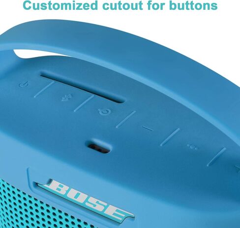 حافظة سيليكون TXEsign متوافقة مع مكبر صوت بلوتوث Bose SoundLink Color II، حقيبة حمل للسفر وغطاء مكبر صوت واقٍ مع مقبض (أحمر مرجاني) in Kuwait