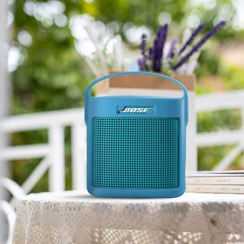 حافظة سيليكون TXEsign متوافقة مع مكبر صوت بلوتوث Bose SoundLink Color II، حقيبة حمل للسفر وغطاء مكبر صوت واقٍ مع مقبض (أحمر مرجاني) in Kuwait