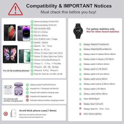 شاحن لاسلكي سامسونج، محطة شحن لاسلكية 3 في 1 لهاتف سامسونج جالاكسي S23 S22 Ultra/S22/Z Fold 4/Andriod، شاحن ساعة لساعة سامسونج جالاكسي 5 5 Pro 4 Active 2/Galaxy Buds 2Pro/Live in Kuwait