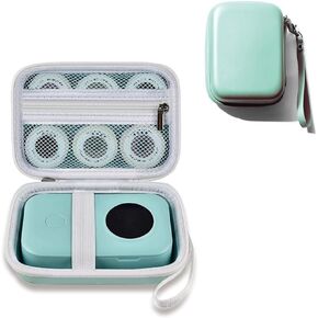 Label Maker Case Compatible with Phomemo D30 NELKO P21 NiiMbot JADENS D11 D110 SUPVAN E10 Label Printer, Hard Carrying Container Storage Holder Organizer for Tape Roll, Charging Cable (Box Only)