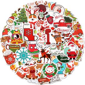 100 Pack Christmas Stickers, Water Bottles Phone Skateboard Laptop Luggage Stickers, Waterproof, Self Adhesive. in Kuwait