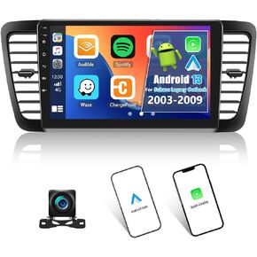 ستيريو سيارة Android 11 لسوبارو ليجاسي Outback 2003-2009،9 بوصة تعمل باللمس سوبارو ليجاسي راديو السيارة مع Apple Carplay اللاسلكي Android Auto WiFi GPS Navigation Bluetooth FM/RDS SWC+AHD الكاميرا الخلفية in Kuwait