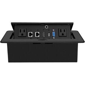 Table Pop up Power Date Center Connection Box with Outlet Network HDMI for Conference desk
