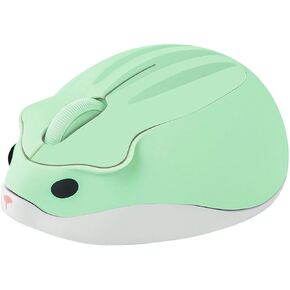 CHUYI Cute Animal Hamster Shape Wireless Silent Mouse Cartoon Mini Portable Travel Mute 1200DPI Novelty Optical Unique Small Cordless Quiet Mice for Computer Laptop PC for Kids Gift (1 Pack-Pink)