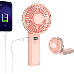 ERXUNG Portable Mini Handheld Fan with 5200mAh Batteray 6 Speed Ajustable Hand Fan, USB Rechargeable Portable Personal Fan, Foldable Small Desk Fan Pefect for Summer Outdoor in Kuwait