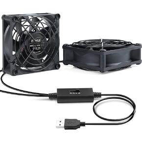 ZIWIJE Dual USB Cooling Fan 8cm with Speeds Control 5V Mini USB Fan 80mm for Cooling Computer, TV Box, Router in Kuwait